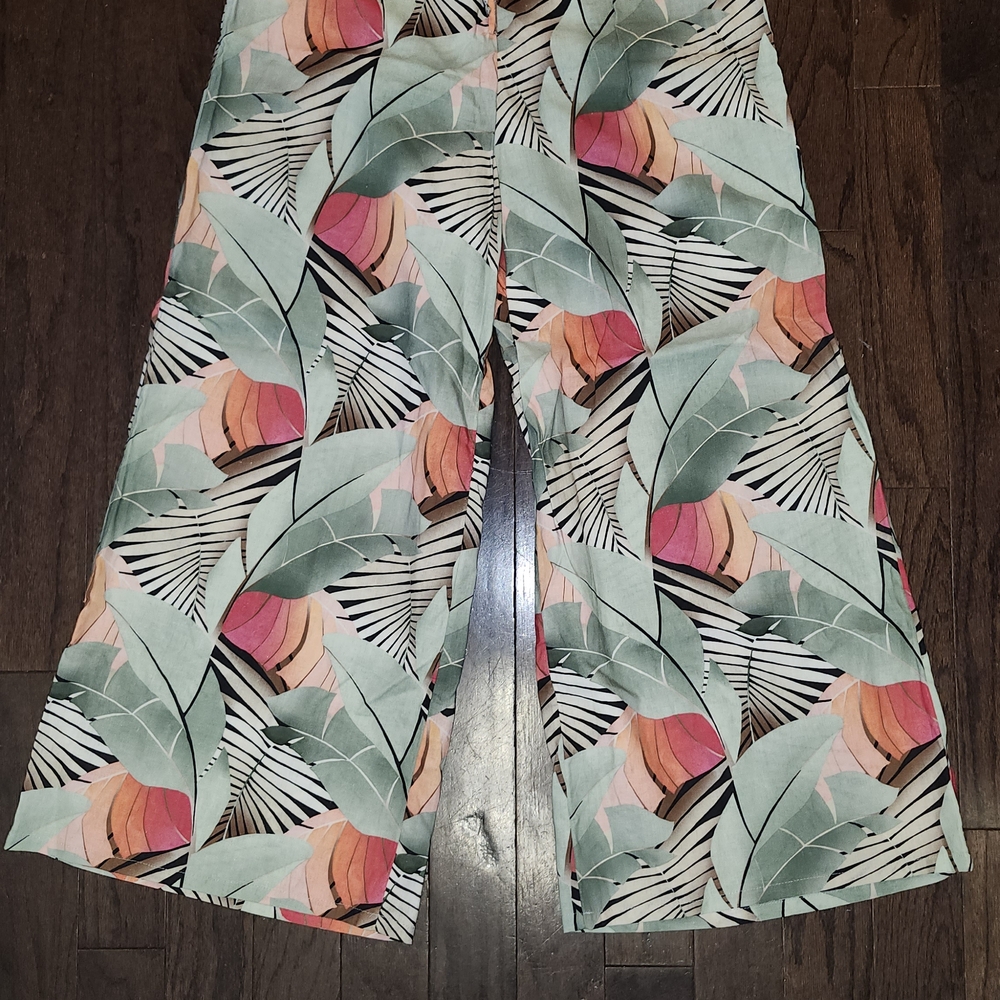 Calia‎ Desert Flora Agave Leaf Cover-Up Pants Wide Loose Leg